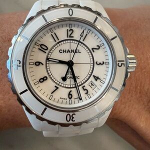 CHANEL White Ceramic Automatic Watch